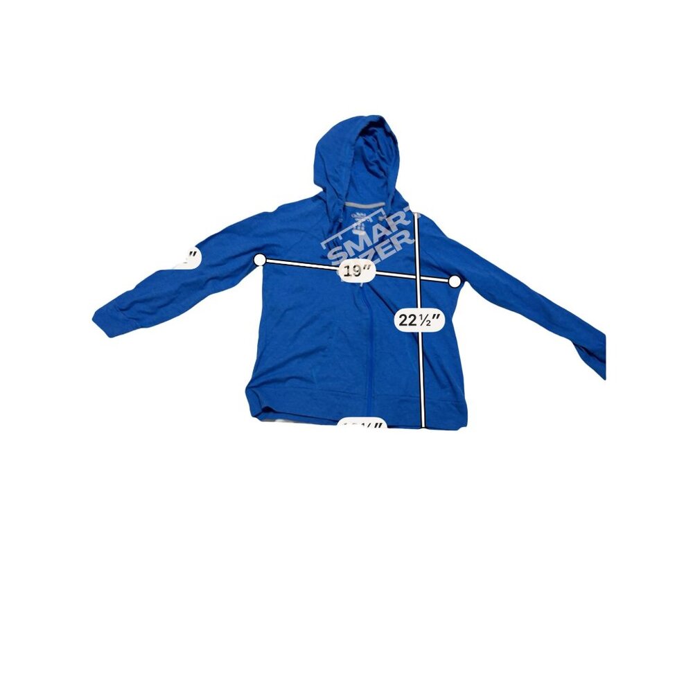 Blue Full-Zip Hoodie Lightweight WOMEN'S CHAMPION 19" Chest 22.5" Length